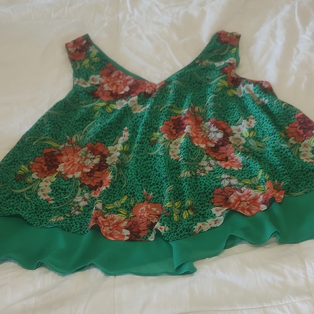 Torrid Green Floral Top